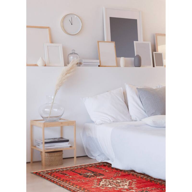 ECARPETGALLERY Hand-knotted Antalya Vintage Red Wool Rug - 3'9 x 6'5