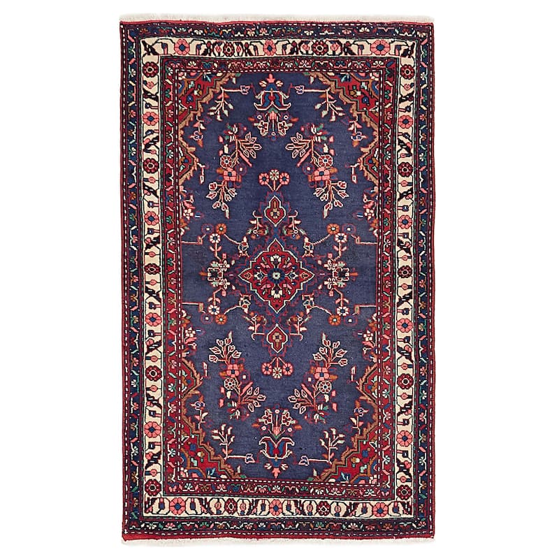 ECARPETGALLERY Hand-knotted Anadol Navy Wool Rug - 3'0 x 5'1