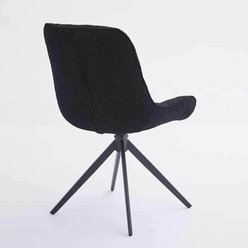 XINMICS Swivel Dining Chairs, Boucle Upholstered Accent Chairs Living Room Chairs Desk Office Arm Chair