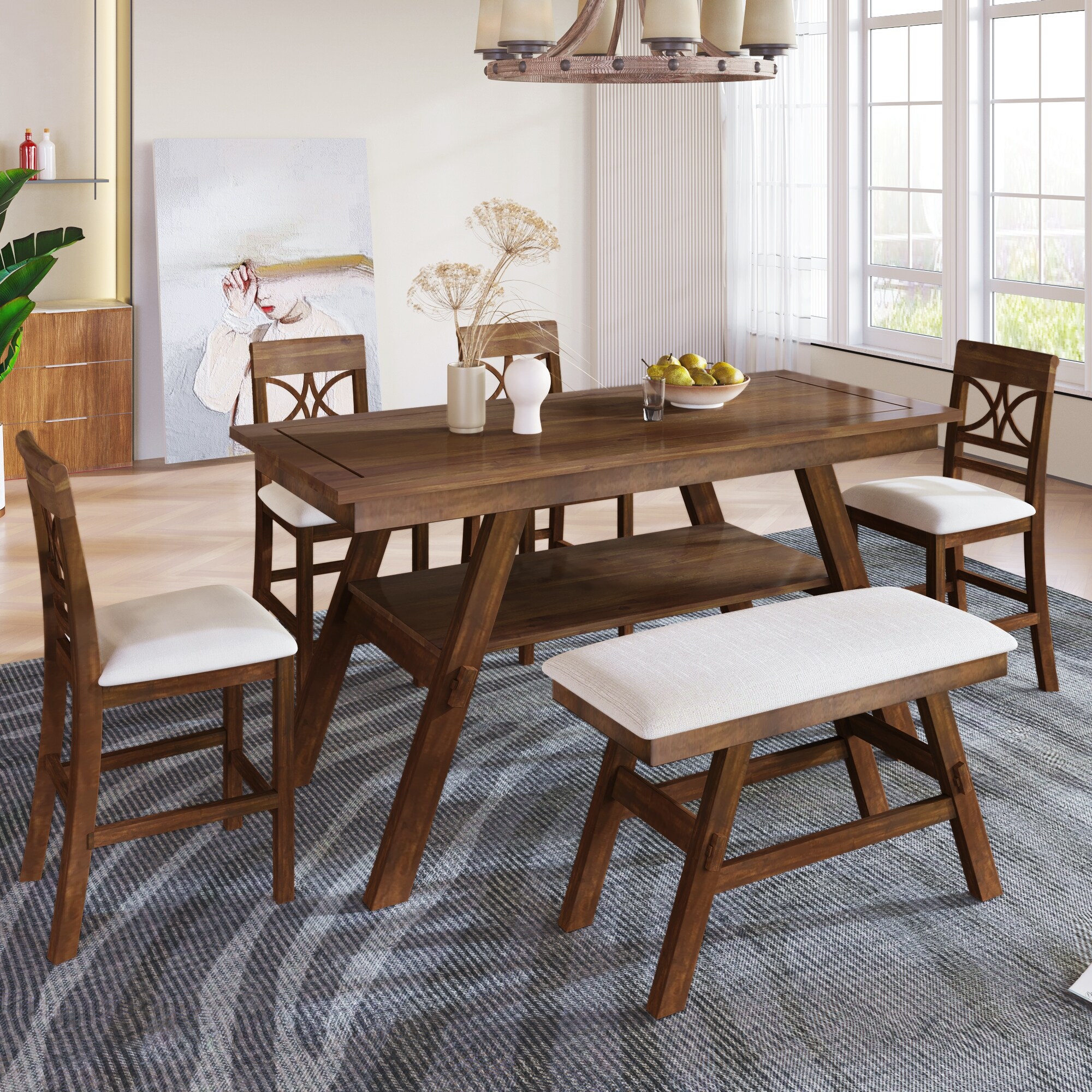Rustic picnic cheap style dining table
