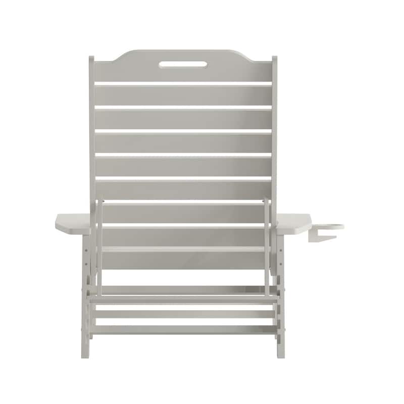 Set of 2 Outdoor Adjustable Lounge Chairs with Cupholders
