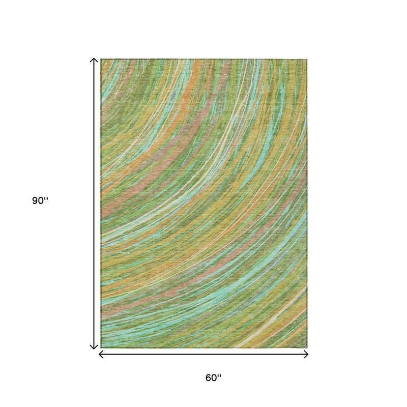 HomeRoots Abstract Transitional Rectangle Outdoor Rug