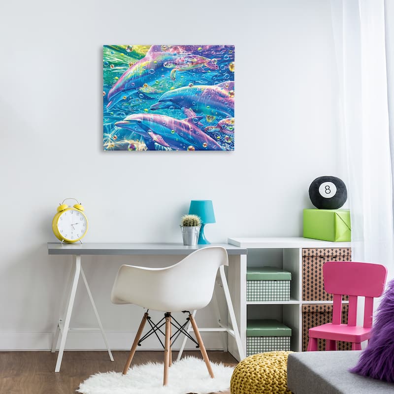 Stupell Chromatic Dolphins Trio Canvas Wall Art Design By Michael Ward