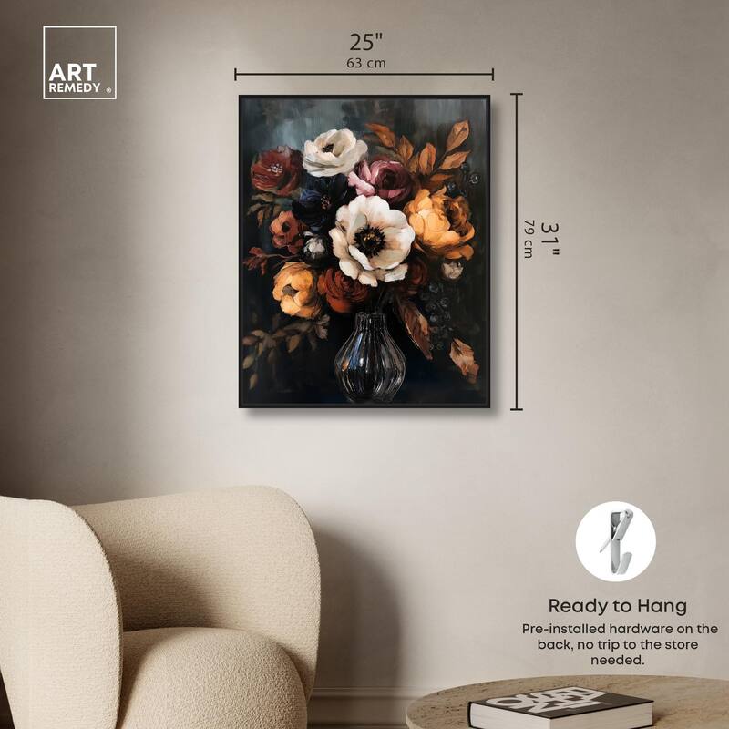 Velvet Night Bloom I Canvas by Art Remedy