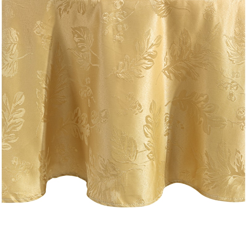 Elegant Woven Leaves Jacquard Damask Tablecloth