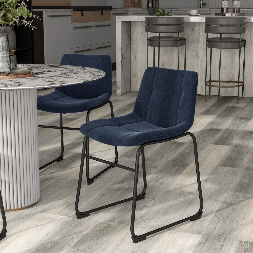 Furniture of America Eamon Modern Chenille Padded Dining Chairs (Set of 2)