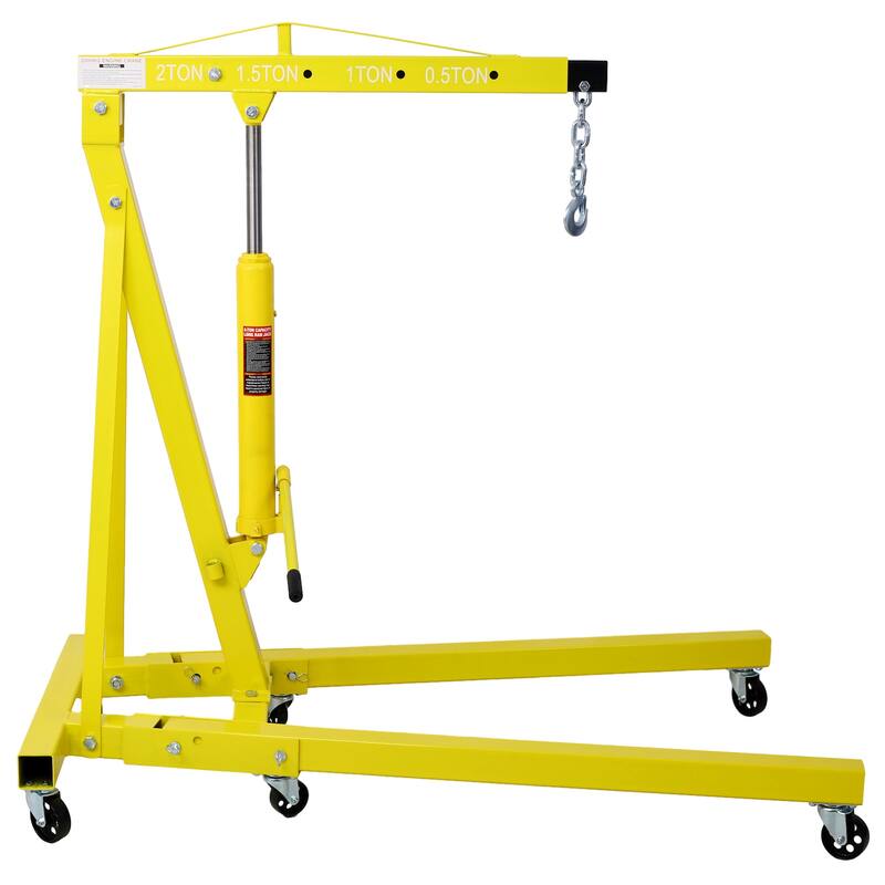 2 Ton Folding Engine Hoist Lift with 6 Caster Wheels