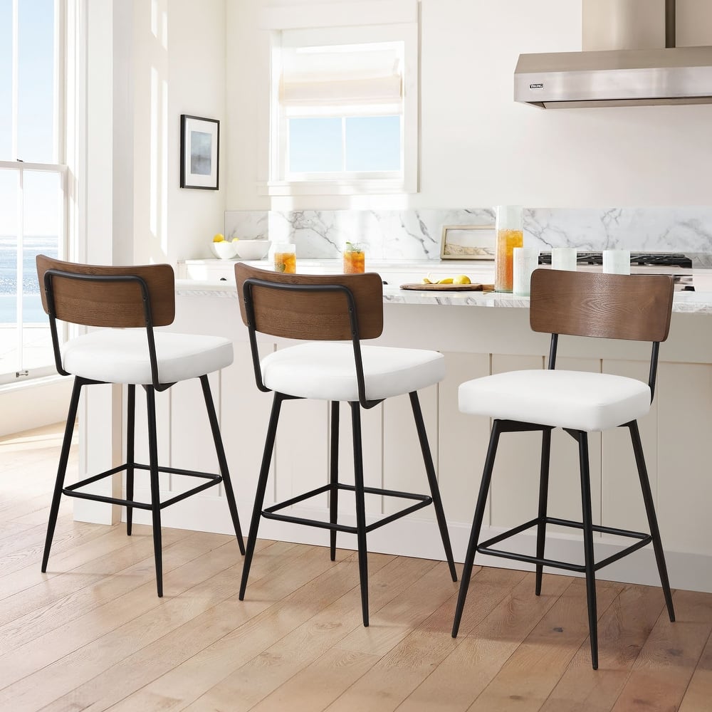 26"/ 29" Faux Leather Swivel Counter/ Bar Stools Set of 2/3