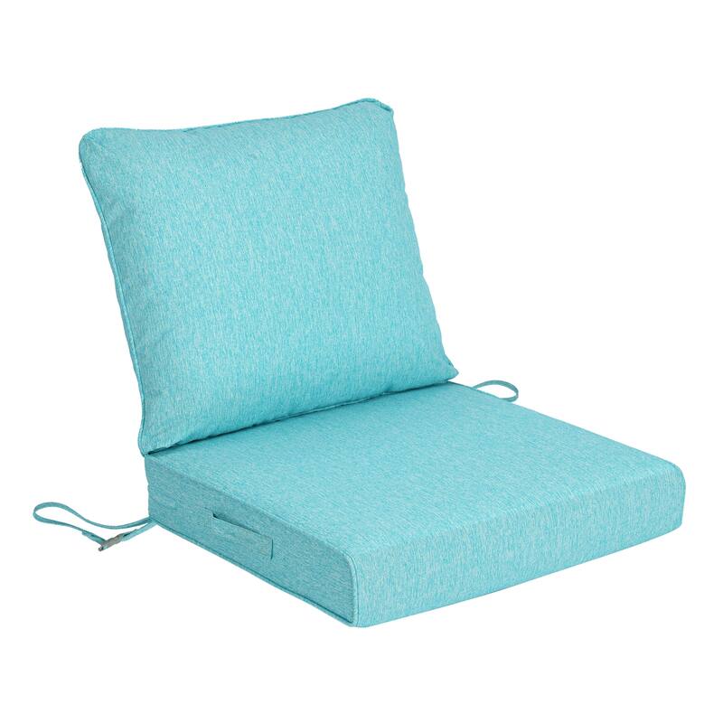 Aoodor Outdoor Deep Seat Cushion Set, Waterproof Patio Furniture Cushions with Adjustable Straps & Removable Cover - 19"x19" - Aruba Blue