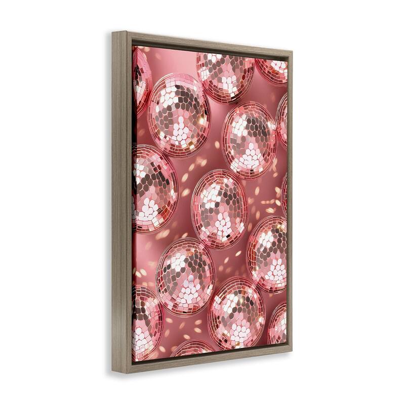 Stupell Disco Ball Shimmer Pattern Framed Floater Canvas Wall Art Design By LSR Design Studio