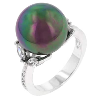 Exquisite Tahitian Princess Ring - Elegant Black Pearl Jewelry