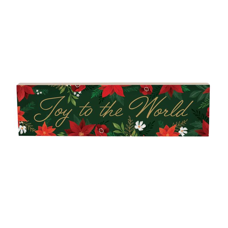 Holiday Mantel Sign - "Joy to the World" - 18" x 5" - Multicolor