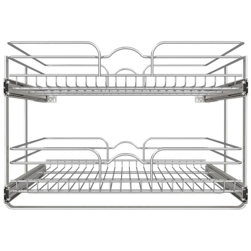 Rev-A-Shelf 5WB2 Series 24 Inch Pull Out Two-Tier Shelf Organizer