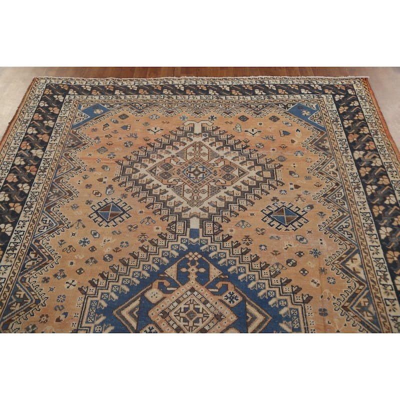 Tribal Bakhtiari Persian Vintage Area Rug Handmade Wool Carpet - 6'7"x 9'10"