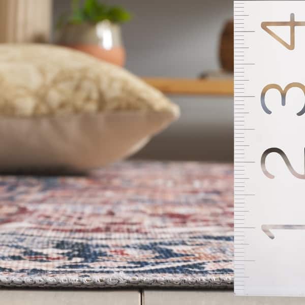 dimension image slide 1 of 2, SAFAVIEH Arizona Ingund Machine Washable Slip Resistant Vintage Oriental Rug