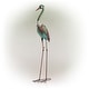 preview thumbnail 8 of 10, Alpine Corporation 40" Tall Outdoor Rustic Metal Crane Statue Yard Art Decoration