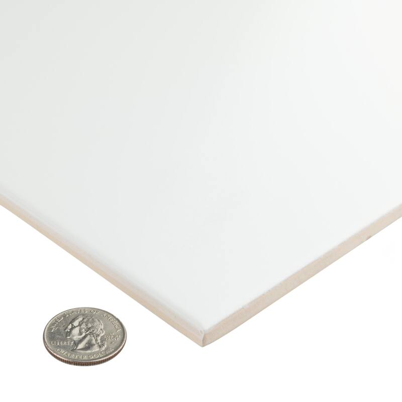 Merola Tile More Plain Matte White 9-7/8" x 15-3/4" Ceramic Wall Tile