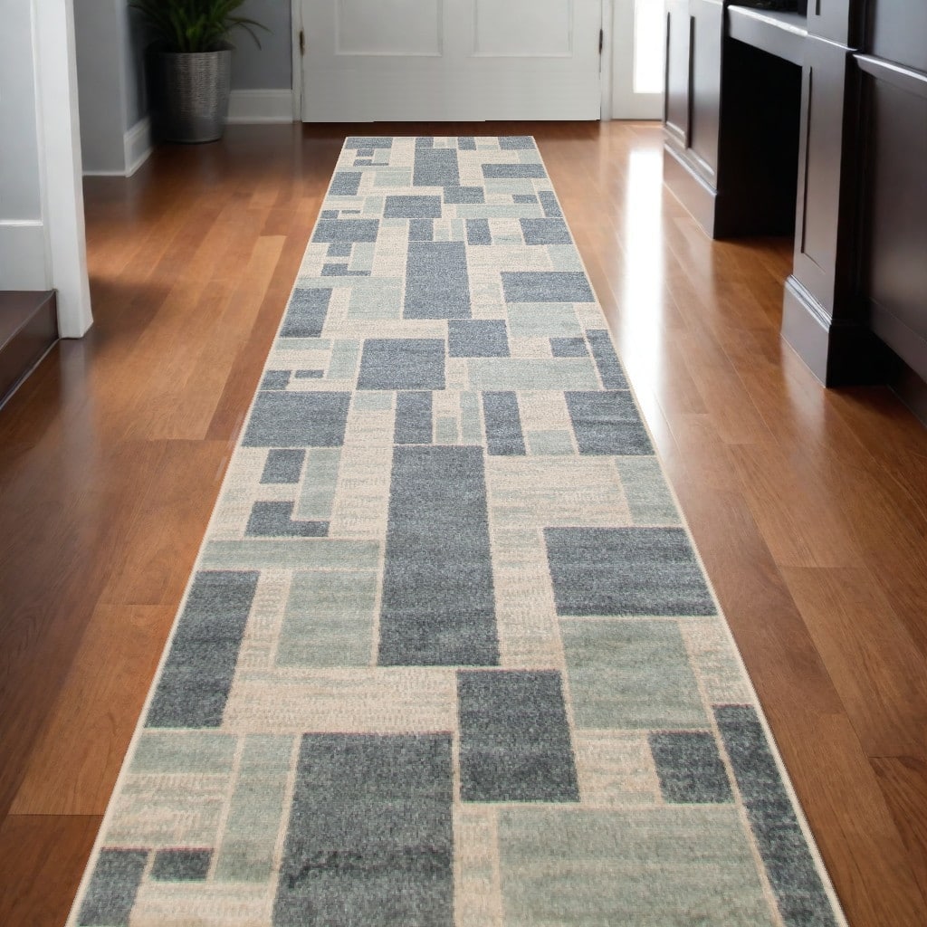 Midi Power Loomed Geometric Modern Area Rug By HomeRoots - 120' X '26' X '0.25