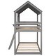 preview thumbnail 22 of 21, Kids House Twin Over Twin Bunk Beds with Roof Windows and Guardrails