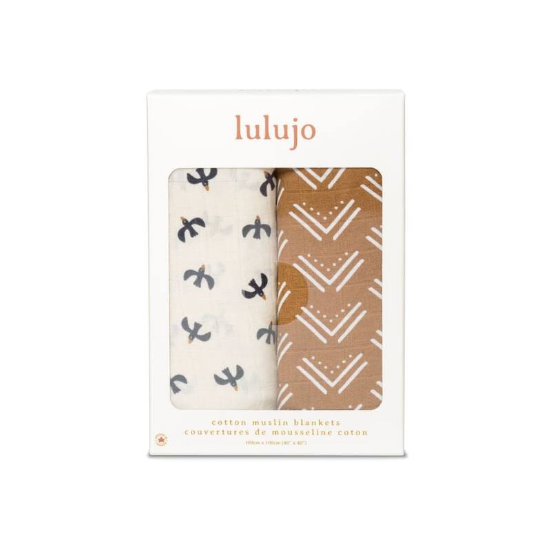 lulujo 2 PK Muslin Swaddling Blankets
