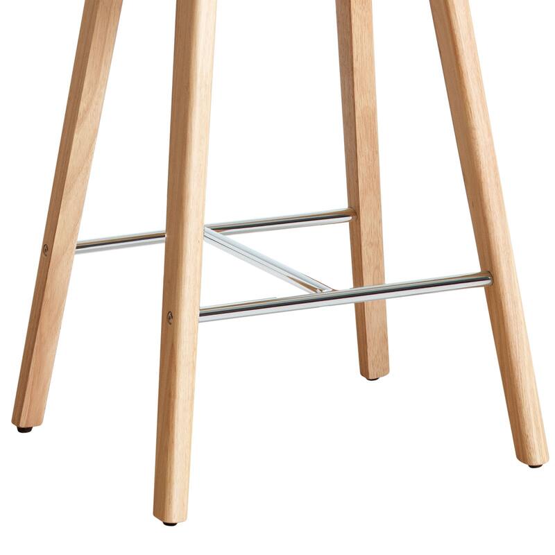 26-Inch Faux Leather Wood Counter Stools Set of 1/2/3 - 26"H x 18.1"L x 16.5"D