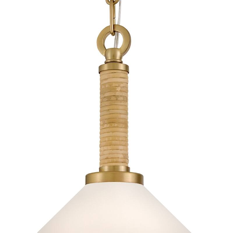 Lark 84417 Cove 1 Light16" Wide Pendant with Off-White Linen Shade