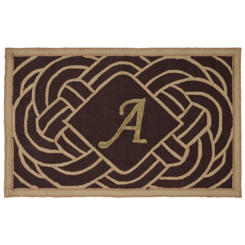 SAFAVIEH Hand-hooked Monogram M Chocolate Rug