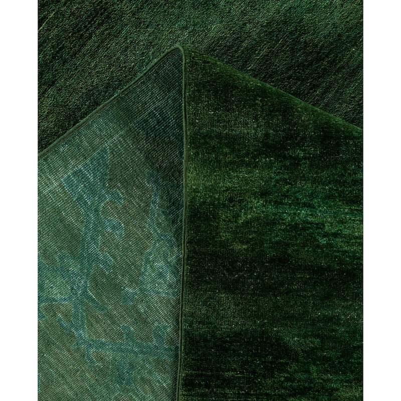 Overdyed One-of-a-Kind Hand-Knotted Area Rug - Green - 12' 1" x 15' 8"