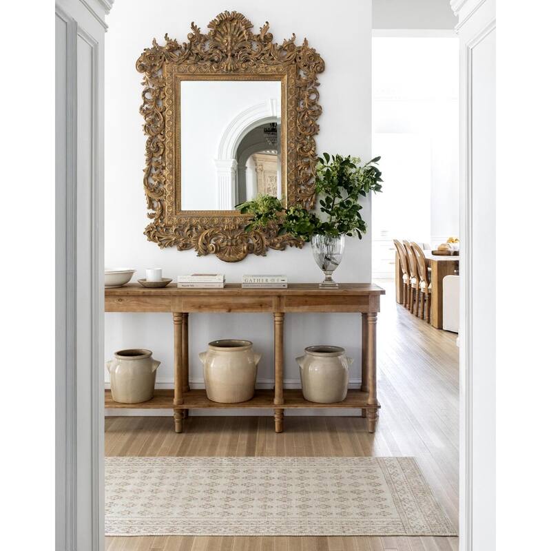 Nabela Noor Home x Livabliss Shanti Traditional Area Rug - 2'7" x 7'10" - Taupe