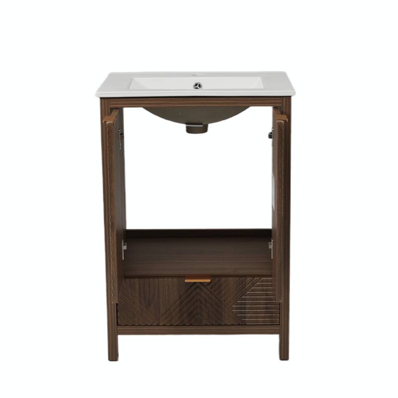 24-Inch Bathroom Vanity with Sink Combo, Modern Design, Single Faucet Hole
