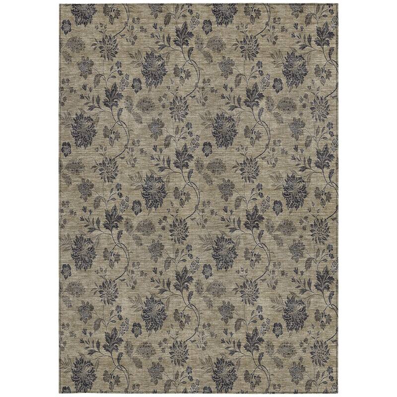 HomeRoots Floral Transitional Rectangle Outdoor Rug