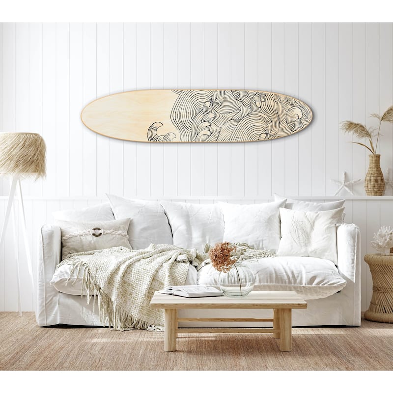 Lacquered Wood Surfboard Wall Décor (Hangs Vertical or Horizontal)