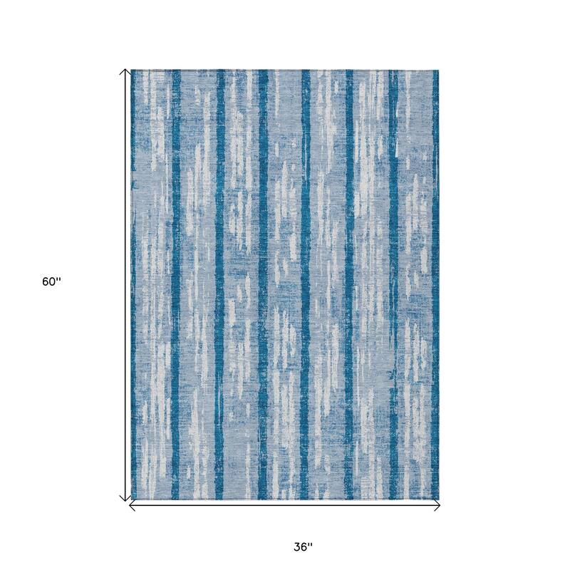 HomeRoots Striped Transitional Rectangle Outdoor Rug