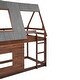 preview thumbnail 6 of 12, Luxuriant Twin Size Wooden House Bunk Kids Bed with Roof,Ladder and Two Windows,House Design
