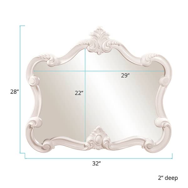 Allan Andrews Veruca Glossy White Framed Accent Wall Mirror - 28" H x 32" W x 2" D