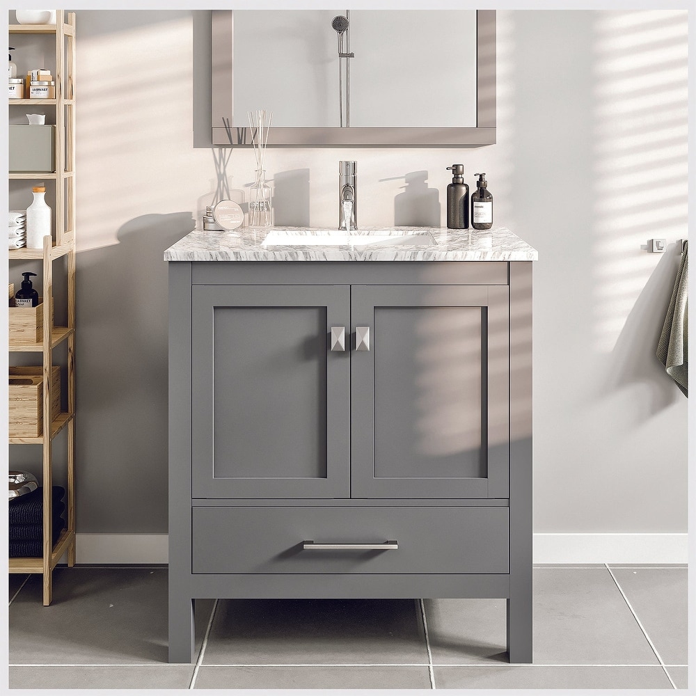 Ari Kitchen & Bath Sally 30 Bathroom Vanity Ash Brown Finish