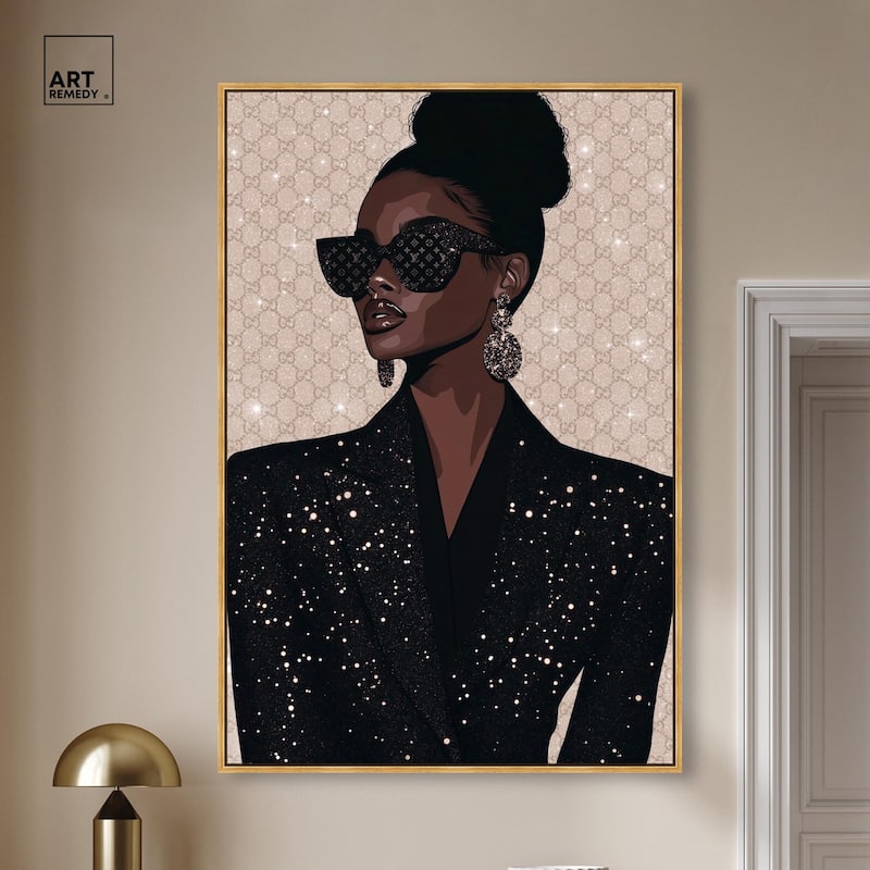 Elegant Woman Sparkle Canvas by Art Remedy
