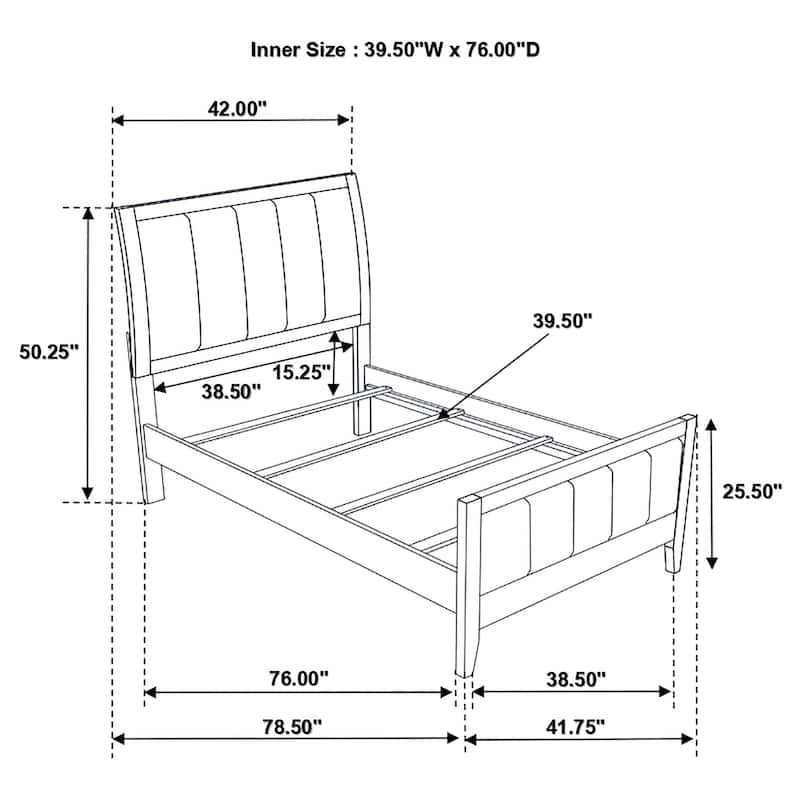Carlton Contemporary Wood Panel Bed Cappuccino