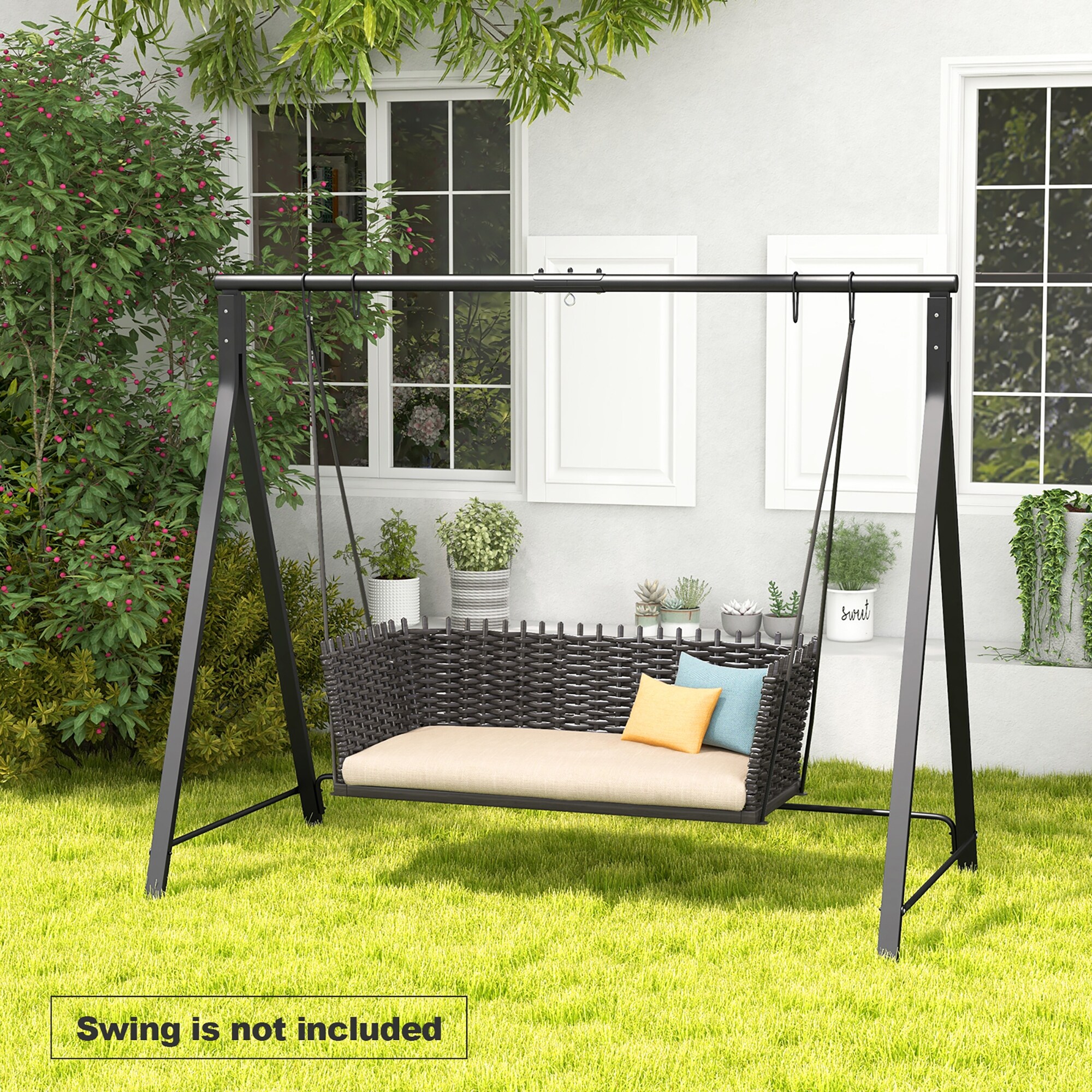 Outsunny Metal Porch Swing Frame Only Balcony Swing Outsunny Metal