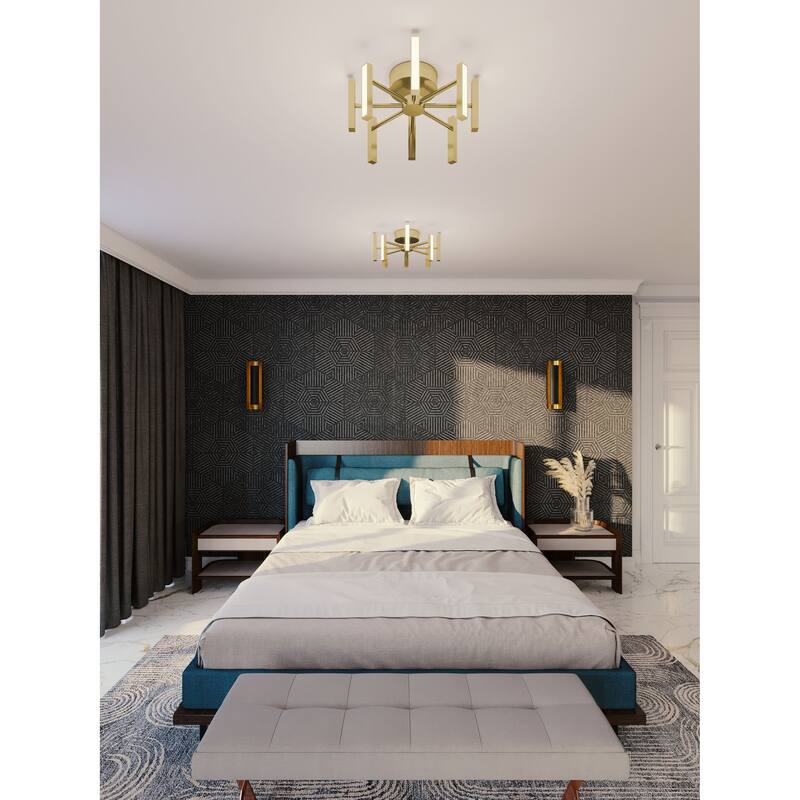 AFX Indra 16'' LED Semi-Flush Mount - Satin Brass