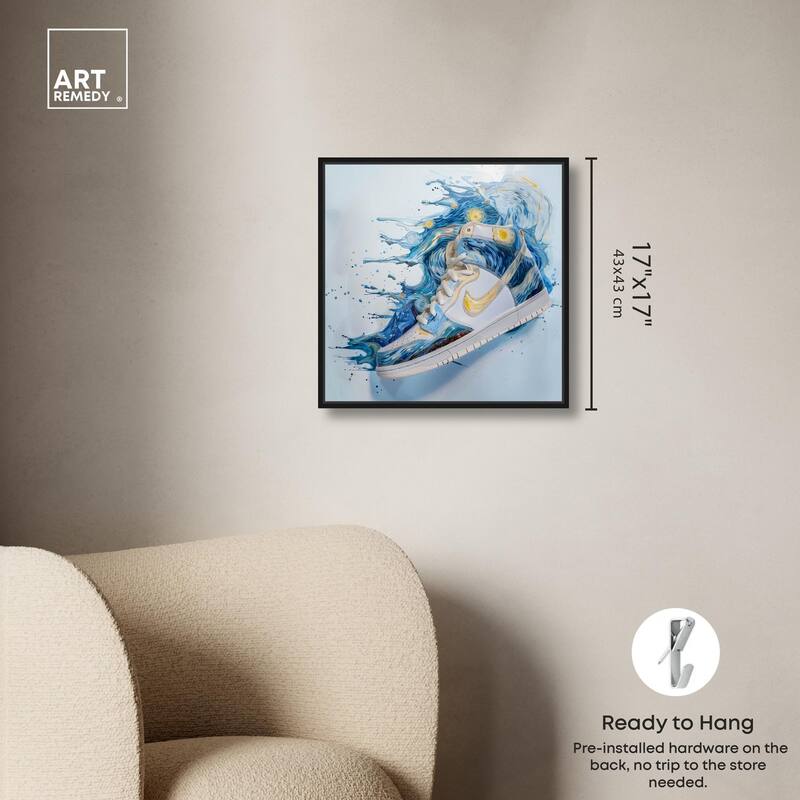 Starry Night Sneaker Splash Canvas by Art Remedy
