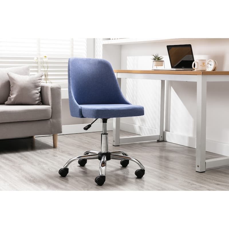 Porthos Home Roache Fabric Upholstered Office Chair with Chrome Base