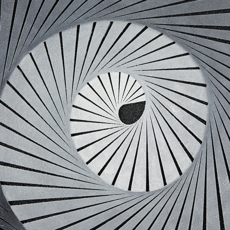 Gray Wood 3D Spiral Geometric Shadow Box with Black Frame