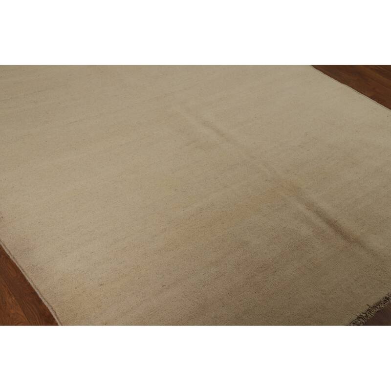 Modern Gabbeh Oriental Area Rug Hand-Knotted Solid Wool Carpet - 6'2"x 8'9"