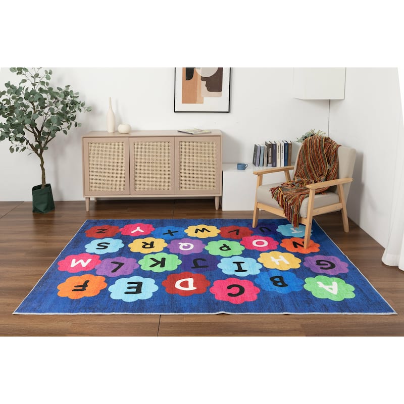 Kids Collection Colorful Alphabet ABC Educational Area Rug