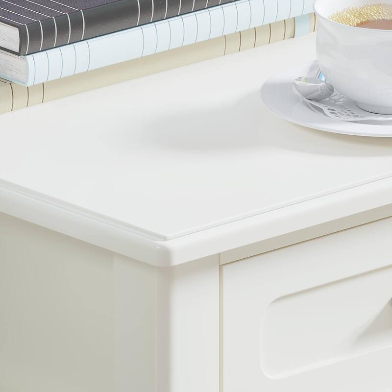 Cream White Vanity Desk with 3 Drawers, Modern Makeup Table or Writing Desk, Multipurpose Dressing Table, No Mirror Included