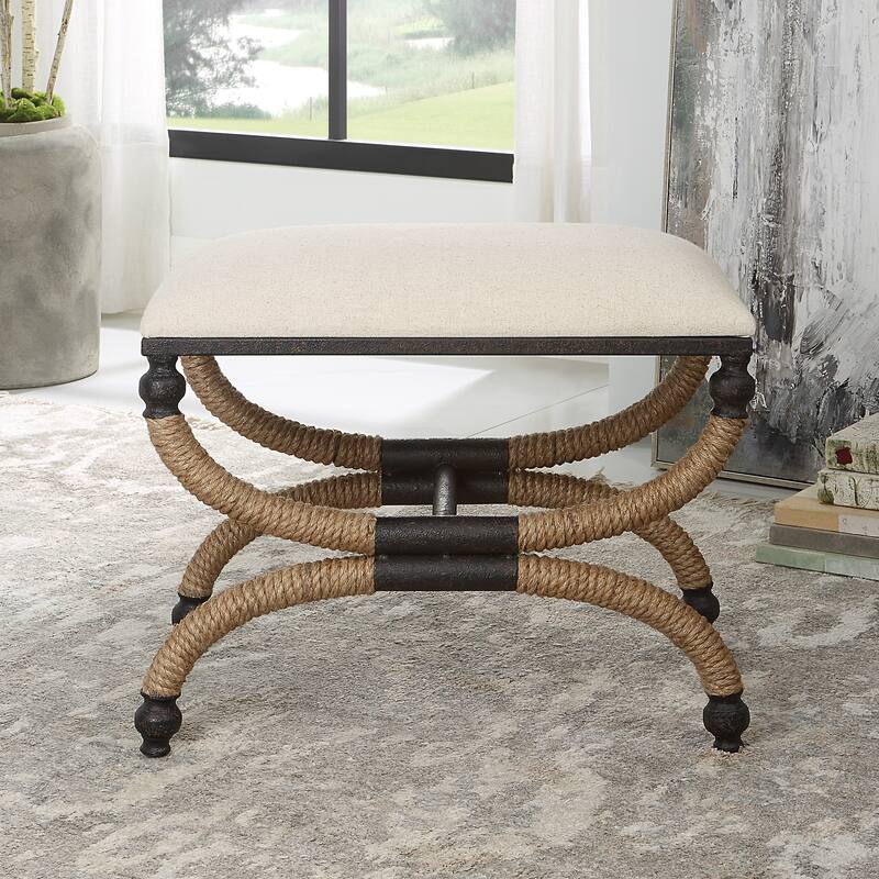 Uttermost Icaria Upholstered Small Bench - 24 W X 20 H X 16 D