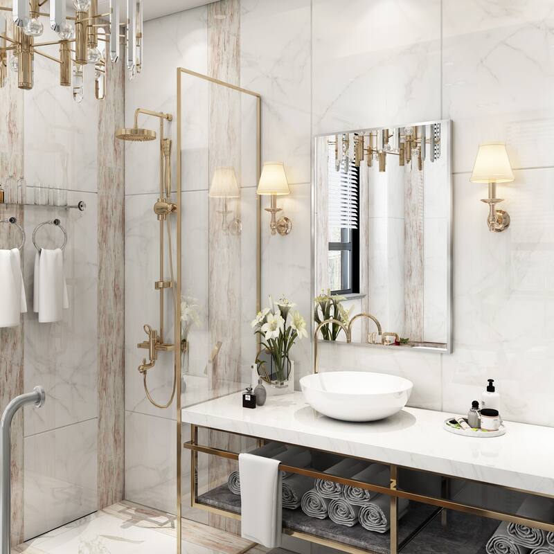QuivaraView Wall Mounted Aluminum Frame Bathroom Vanity Mirror