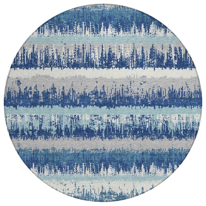 Machine Washable Indoor/ Outdoor Abstract Ombre Chantille Rug