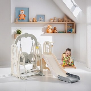 Toddler Slide & Swing Set 3 in 1,Kids Playground Climber Slide Playset ...